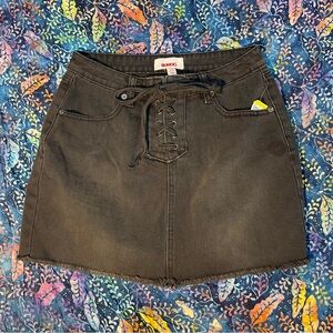 Vintage 90's NOS BONGO Laced Fly Denim Skirt Juniors Size Small